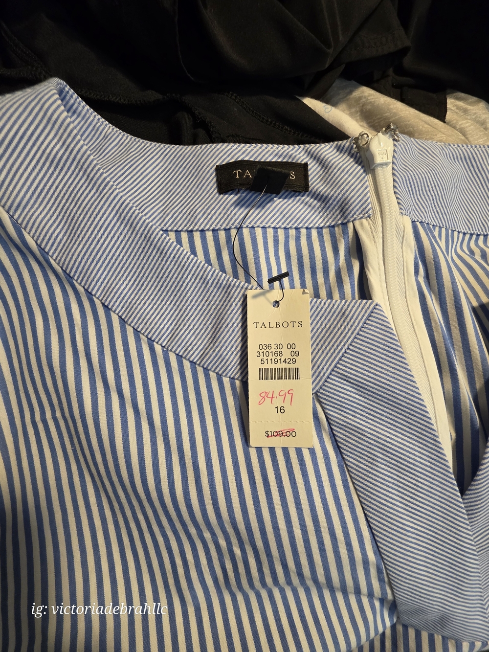 Talbots Women's Blue & White Striped Jacket